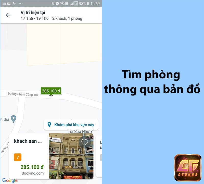 Người dùng còn có thể tìm kiếm các khách sạn gần chỗ mình ở bằng Trivago.