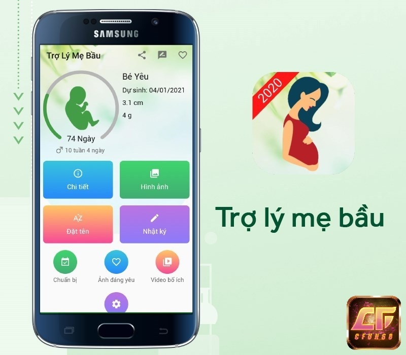 App Trợ lý mẹ bầu: Theo dõi thai kỳ đơn giản cho mẹ bầu