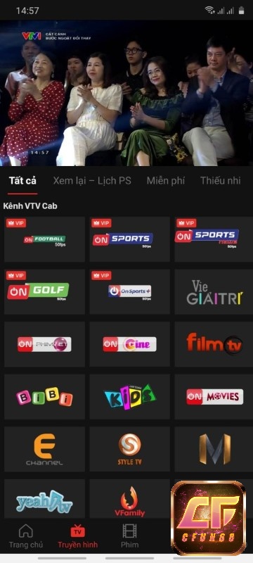 Ứng dụng TV360 cung cấp gần 200 kênh truyền hình trong và ngoài nước.