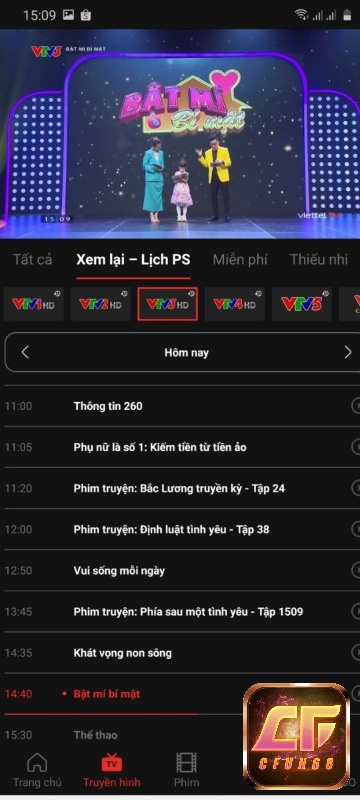 Bạn có thể xem lại các chương trình mình đã bỏ lỡ trước đó.