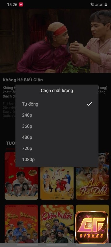 Tùy chỉnh chất lượng video phù hợp với thiết bị của bạn.