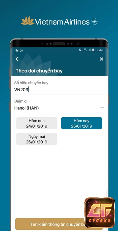 Tra cứu và cập nhật thông tin chuyến bay của bạn trên app Vietnam Airlines