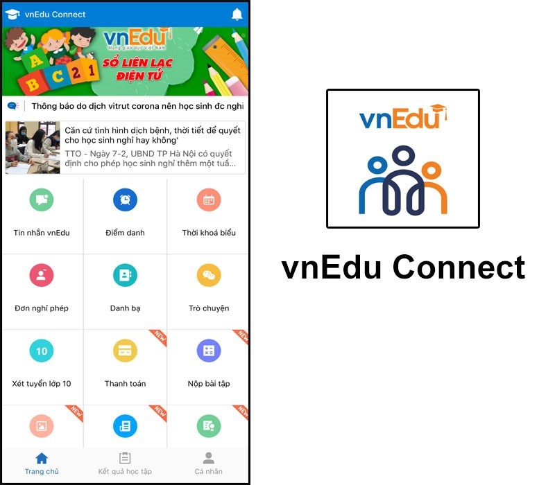 App vnEdu - Ứng dụng tra cứu điểm, kết quả học tập trực tuyến