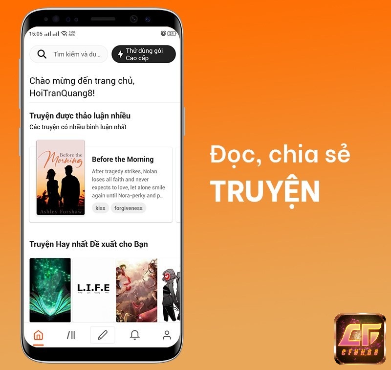 App Wattpad là một trong những ứng dụng đọc truyện và viết truyện lớn nhất trên mạng Internet hiện nay