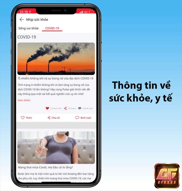We do pulse còn cho phép người dùng cập nhật những thông tin về sức khỏe y tế dịch bệnh