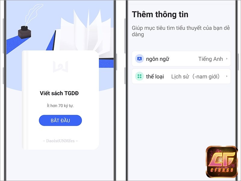 Cho phép bạn viết truyện để thỏa sức đam mê viết lách