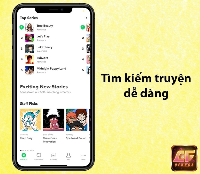 Dễ dàng tìm kiếm được truyện theo sở thích, series hay theo ngày