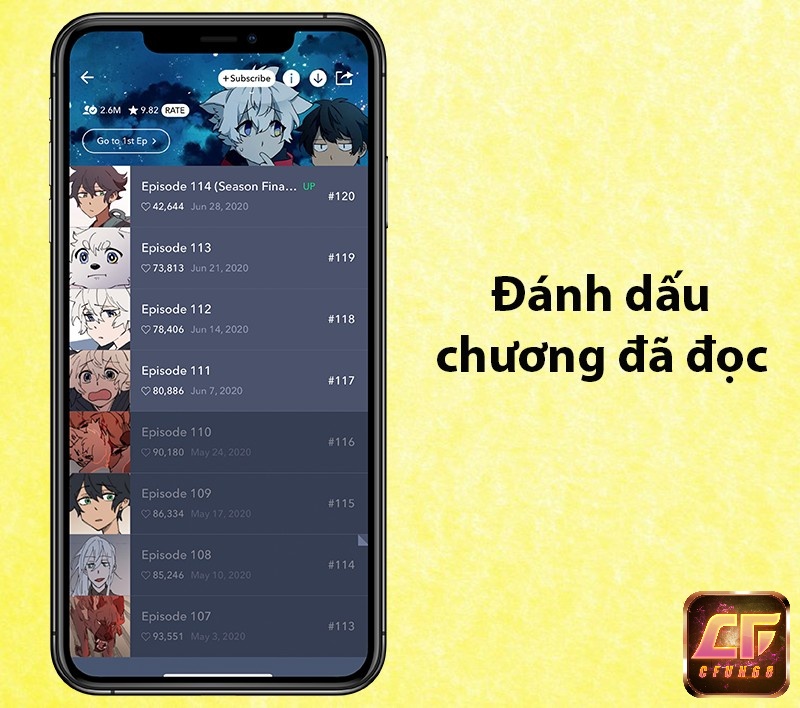 Đánh dấu các chương truyện bạn đã đọc