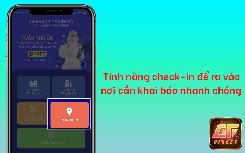 Với app Y tế HCM các bạn chỉ cần dùng tính năng Checkin có sẵn trên ứng dụng và quét vào mã QR