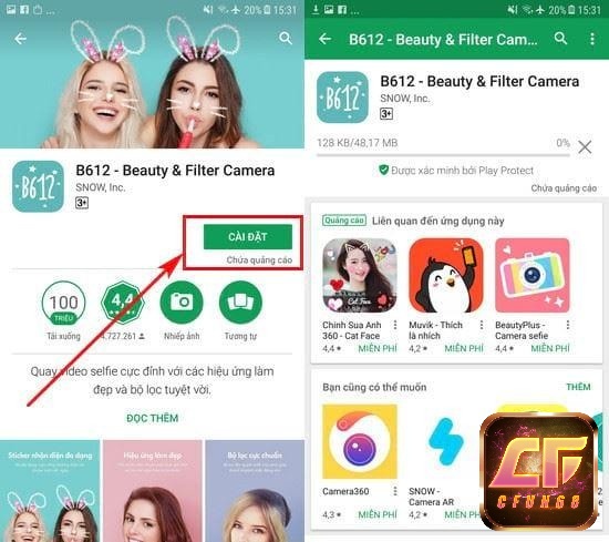 Cách tải app B612 cho Android rất đơn giản