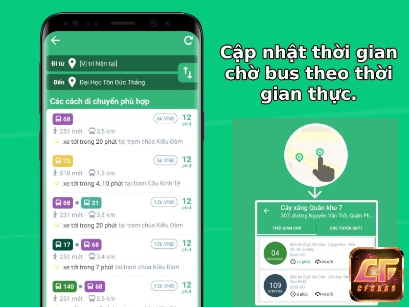 Ứng dụng Bus Map giúp bạn cập nhật thời gian chờ xe theo thời gian thực