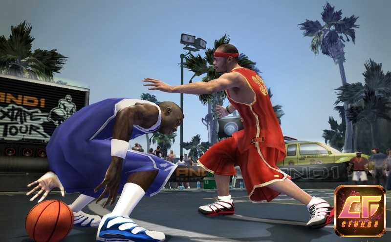 Trong AND1 Streetball, người chơi có thể tạo chiêu thức lừa bóng theo cách riêng