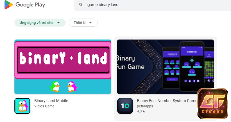 Người chơi dùng máy Android để tải Binary Land trên Google Play