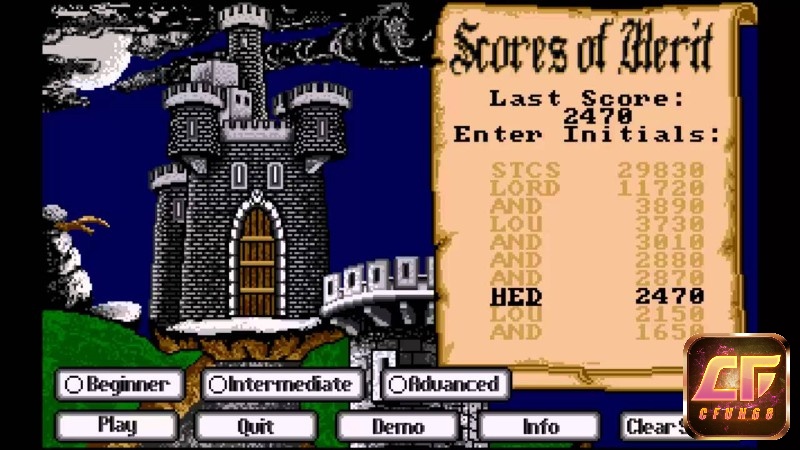 Game Dark Castle đã được ra mắt rất lâu, lần đầu vào tháng 11/1986