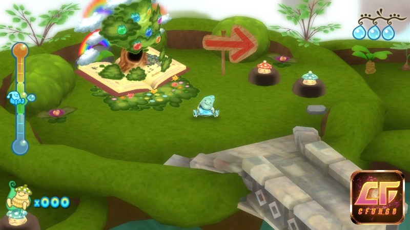 Đồ họa Dewy's Adventure mang phong cách hài hòa, tươi sáng và đáng yêu
