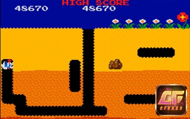 Muốn thành công trong Dig Dug, bạn cần chinh phục tất cả các vòng