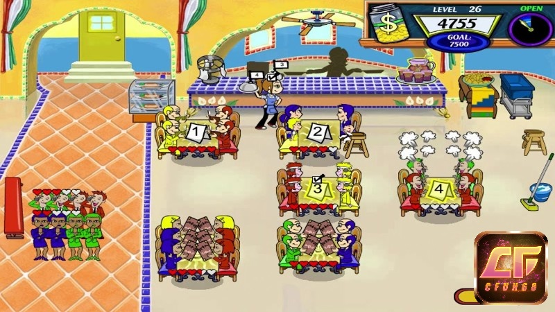 Diner Dash có thực khách khác nhau mang đến những thử thách thú vị