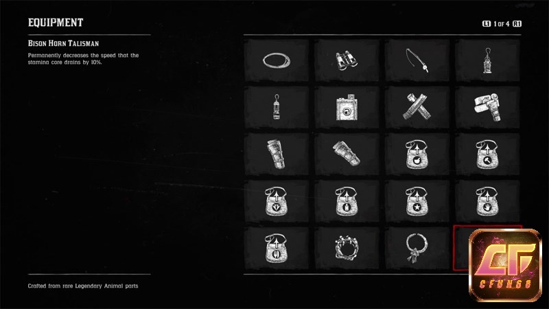 Trang bị trong game Red Dead Redemption II