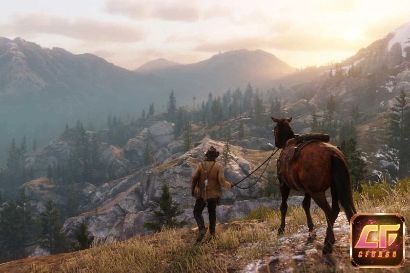 Red Dead Redemption có đồ hoạ rất đẹp mắt với không gian mở rộng, chi tiết
