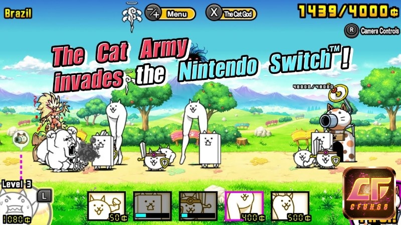 Trong game The Battle Cats, người chơi điều khiển đội quân mèo đi xâm lược