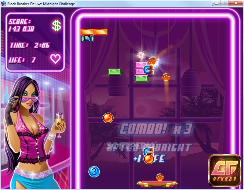 Game Block Breaker Deluxe sử dụng các vật phẩm hỗ trợ giúp người chơi vượt màn dễ dàng hơn