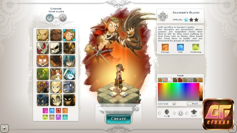 Mỗi lớp nhân vật trong Wakfu có kỹ năng riêng và có thể nâng cấp