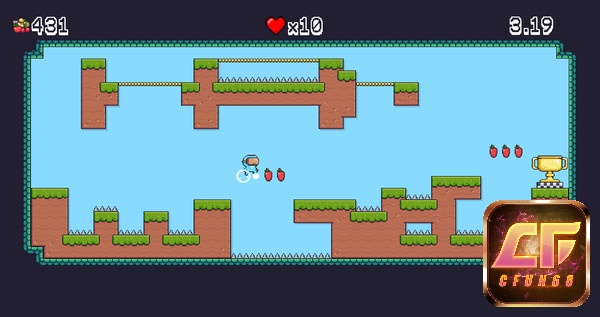 Game 6.0 có lối chơi kết hợp giữa các yếu tố arcade cổ điển và thu thập trái cây