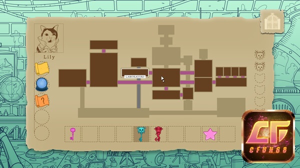 Nhân vật chính của game A Castle Full of Cats là cô mèo có tên Lily