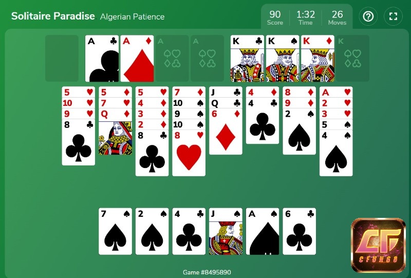 Game Algerian (card game) sử dụng hai bộ bài tiêu chuẩn 52 lá