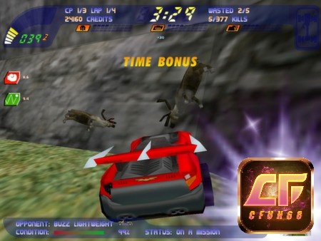 Đường đua trong trò chơi Carmageddon II: Carpocalypse Now là một hỗn loạn đầy màu sắc