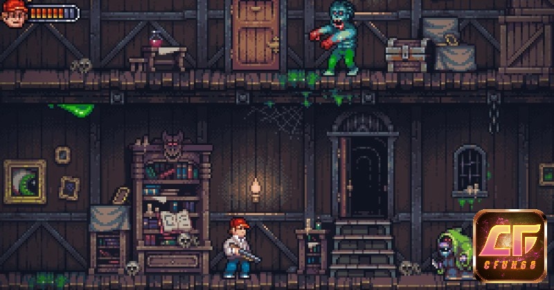 Lối chơi trong game Dangerous Dave in the Haunted Mansion là một sự kết hợp giữa hành động và giải đố