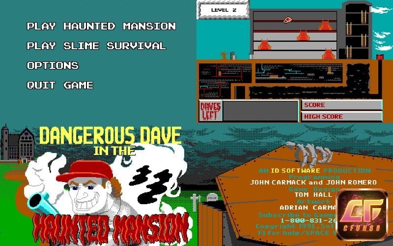 Game Dangerous Dave in the Haunted Mansion: game phiêu lưu