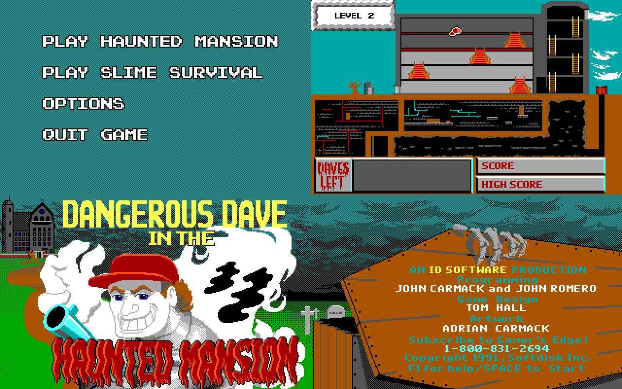 Game Dangerous Dave in the Haunted Mansion: game phiêu lưu