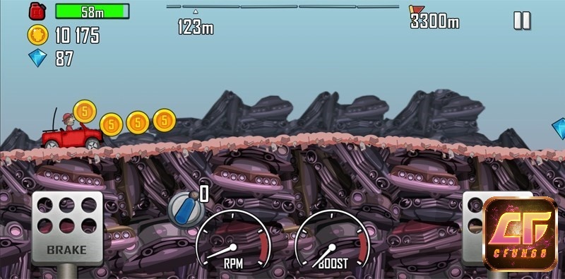 Game đua xe điện thoại Hill Climb Racing