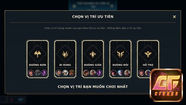 Chọn vị trí ưu tiên theo sở thích của mình