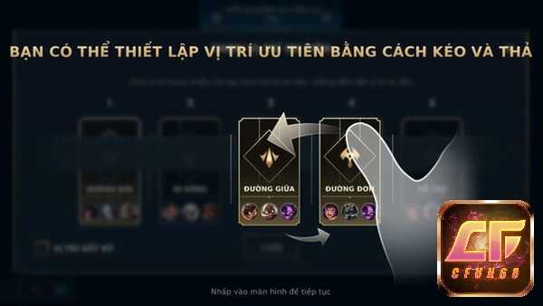Giữ và kéo thả để thay đổi vị trí ưu tiên