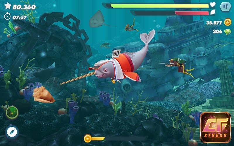 Nhiệm vụ chính trong Hungry Shark Evolution là phát triển chú cá mập của mình mạnh nhất