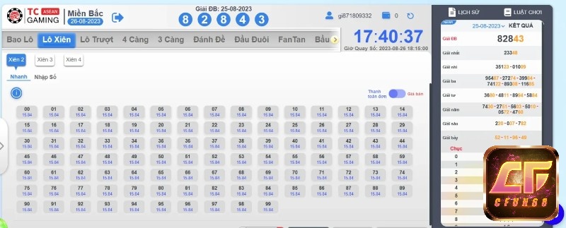 Đánh lô xiên tại Gi8
