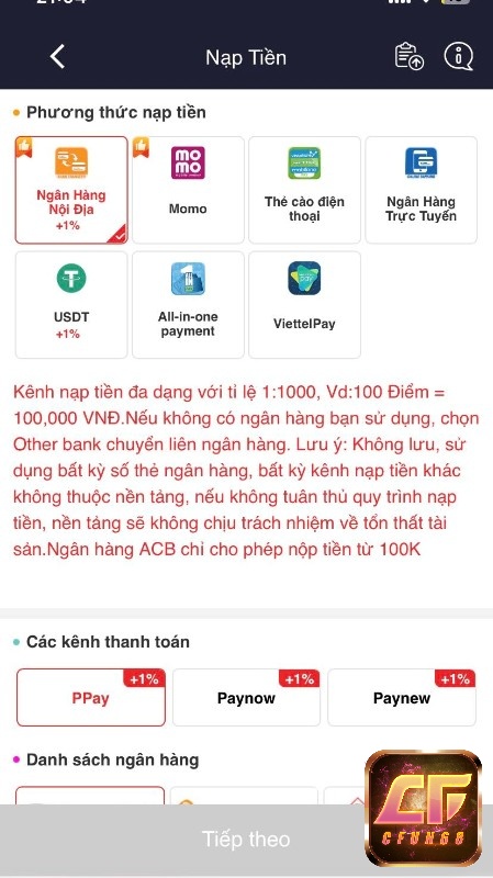 Nạp rút nhanh gọn chứng minh cho sự uy tín của web cược