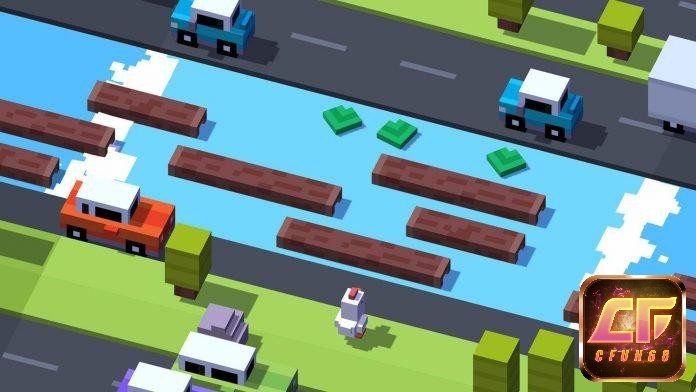 Crossy Road cần điều khiển gà qua đường
