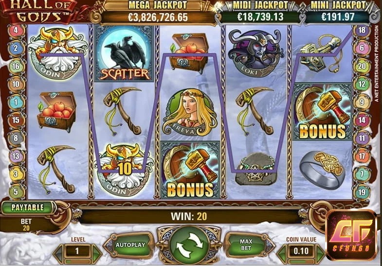 Chủ đề trong Hall of Gods Jackpot