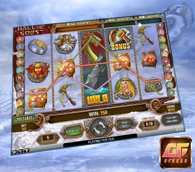 Cách chơi game Hall of Gods Jackpot