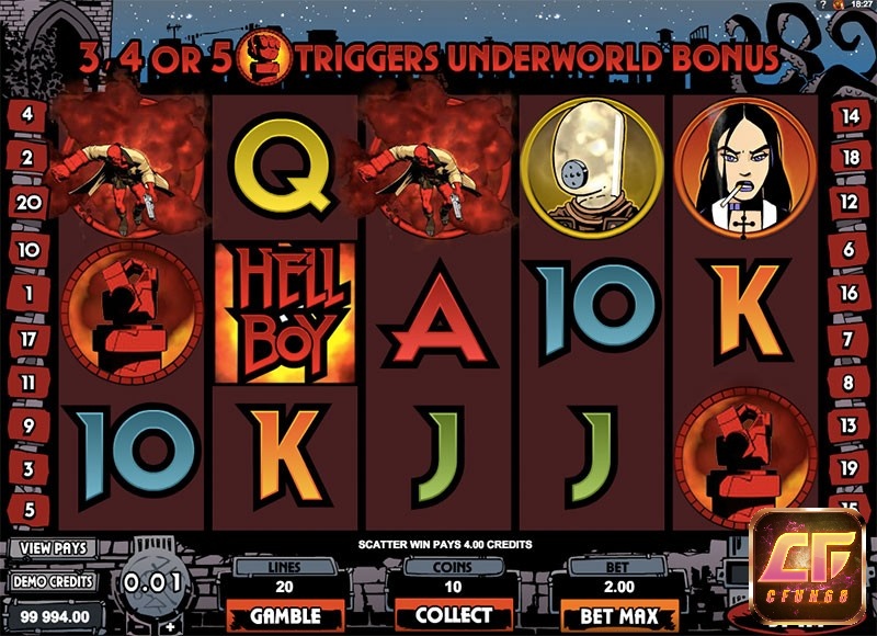 Nếu quay được từ 3 biểu tượng Scatter sẽ kích hoạt tính năng Underworld bonus