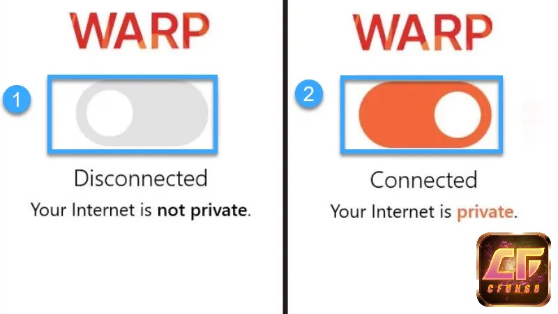 Ấn vào nút bấm lớn này để kết nối với VPN