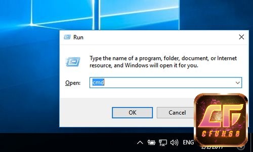 Nhập “cmd” để truy cập IP