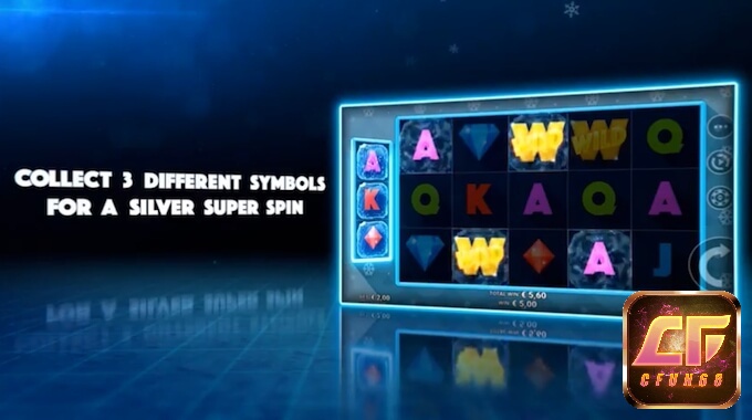 Thu thập được 3 biểu tượng khác nhau sẽ kích hoạt vòng quay Silver Super Spin