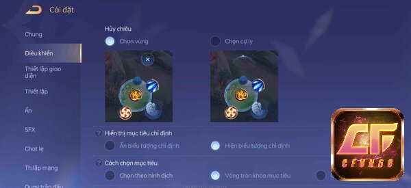 Ưu tiên “Chọn vùng” để hủy chiêu mà không ảnh hưởng thao tác khác