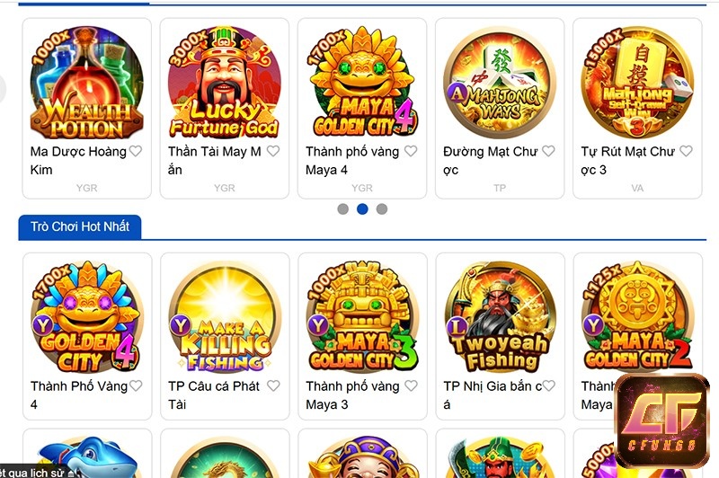 Kho game nổ hũ tại nhà cái đa dạng với nhiều chủ đề hấp dẫn khác nhau