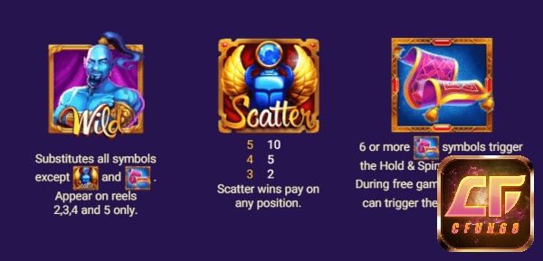 Biểu tượng tấm thảm ma thuật sẽ kích hoạt tính năng Hold & Spin Bonus
