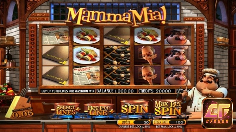 Nhấn Autoplay nếu bạn muốn chơi slot tự động